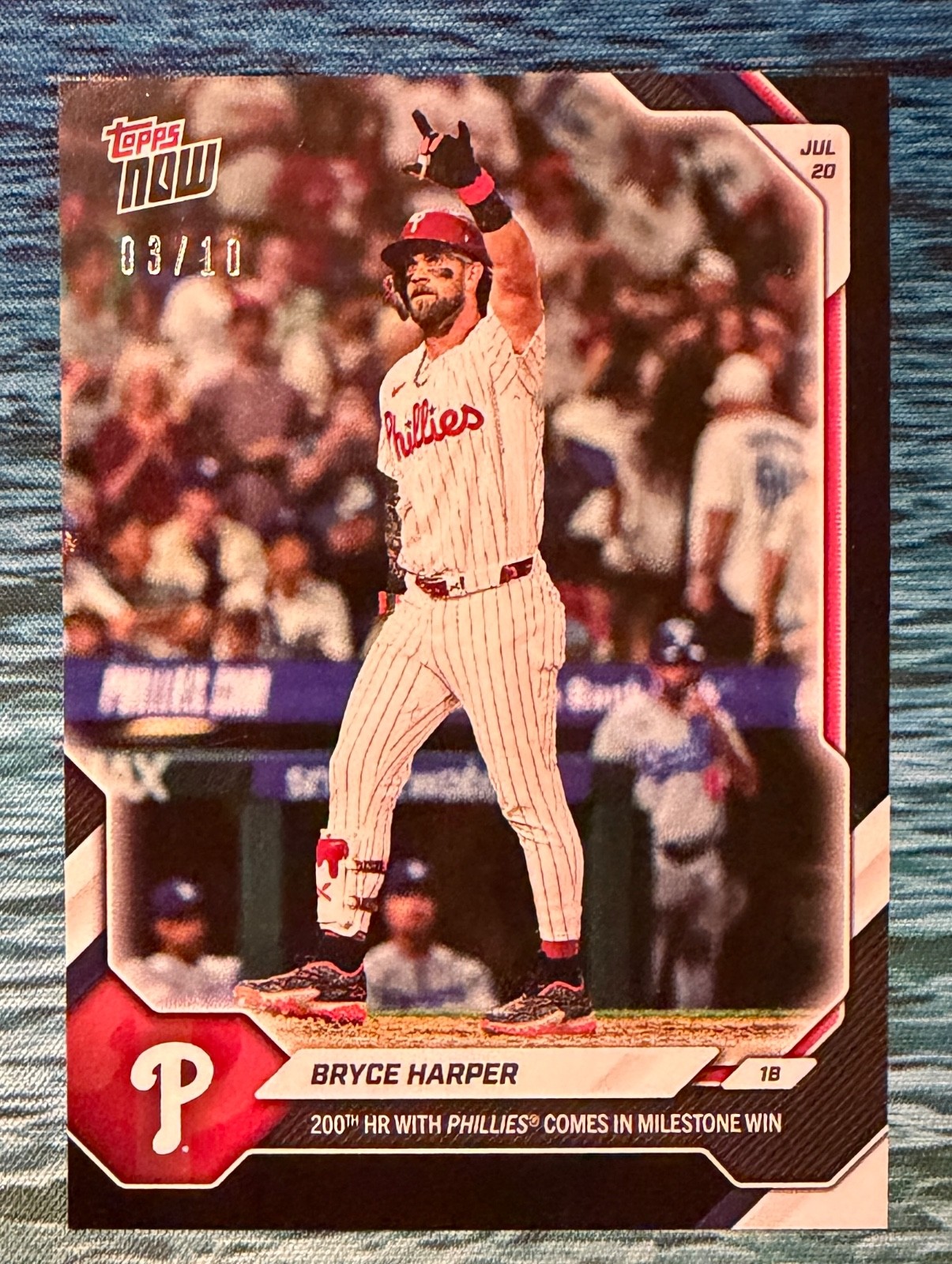 💥2026 Topps Now #473 BLACK Foil 03/10💥BRYCE HARPER 200th Homer - Phillies