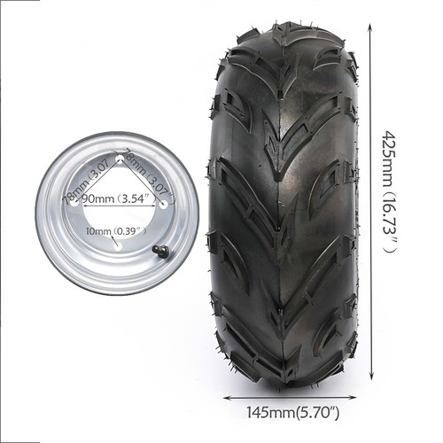 2pc 16x8-7 Tyre Rim Wheel 4 Bolt Stub Axle Hub for ATV Quad Mower Go Kart Buggy - Picture 2 of 11
