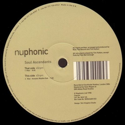Soul Ascendants - Rise - UK 12'' Vinyl - 1998 - Nuphonic