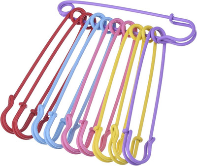Outus Steel Safety Pins Blanket Pins 4 Inch Extra Large, 5 Colors 10 Pieces