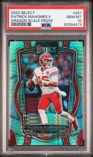 2022 Panini Select - Club Level Patrick Mahomes II #251 Dragon Scale Prizm /89