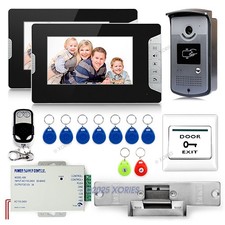 7" Video Door Phone Intercom System Entry RFID Keyfobs Remote Switch Unlock 1V2