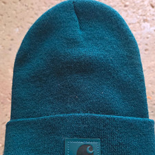 Blue Solid Cuffed Knit Beanie Hat, Unisex Adults One Size, Winter Style