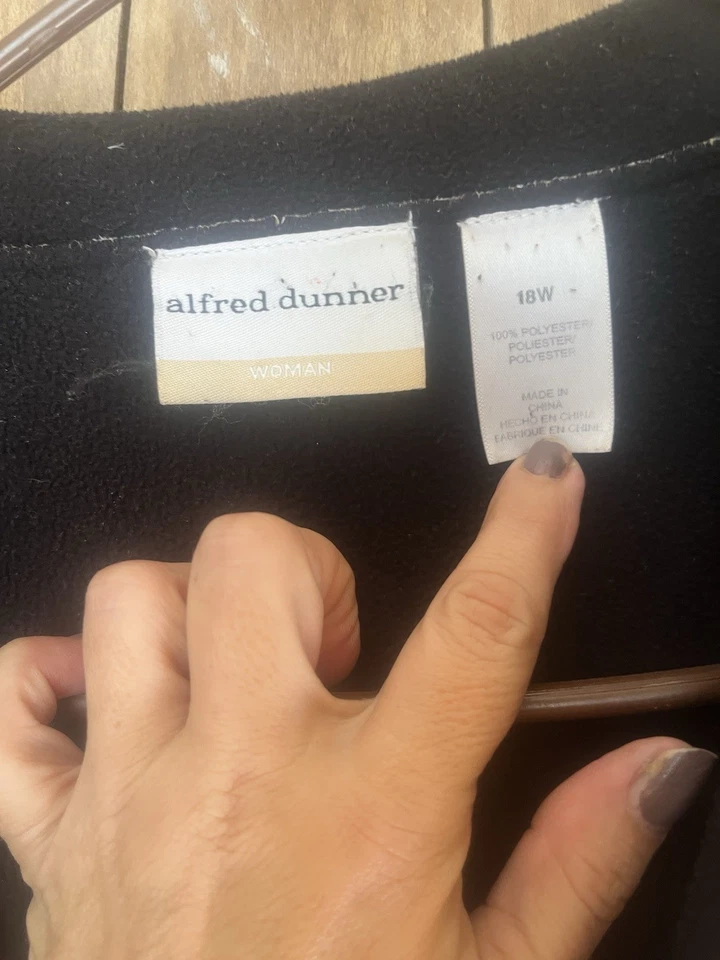 Alfred Dunner Black and White Coat Size 18W - Image 3 of 4