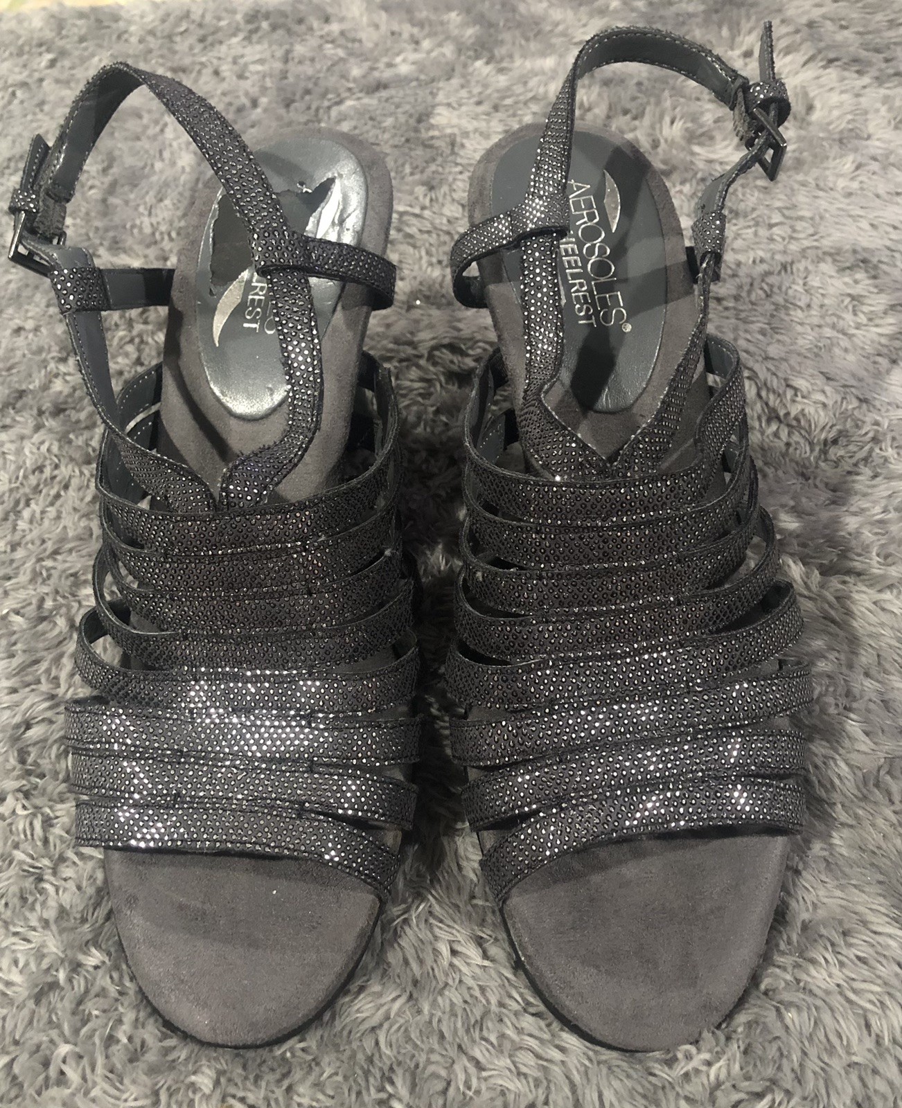 APL Sandali con tacco Aerosoles Energinic grigio metallizzato misura 7 5