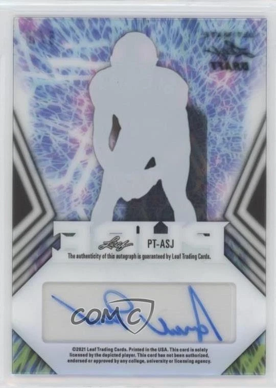 2021 Leaf Ultimate Draft Emerald Spectrum /10 Asante Samuel Jr Rookie Auto RC - Image 2 of 2