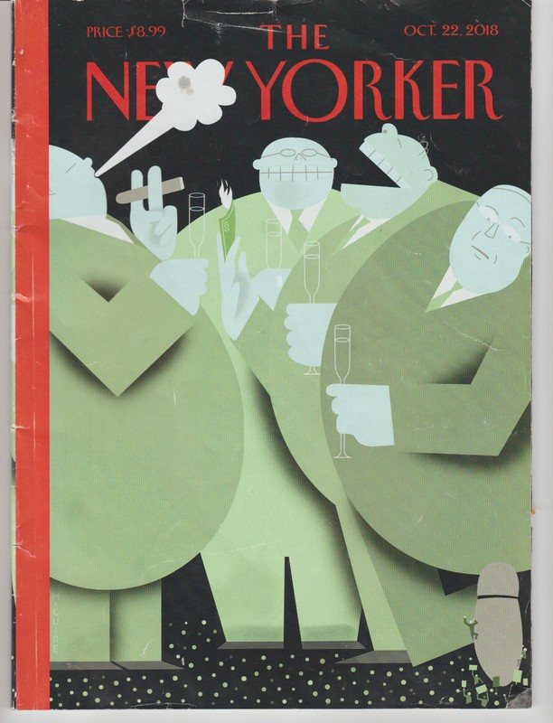 The New Yorker October 22 2018 Gucci ad back Cover fat cats see LIST page INTACT
