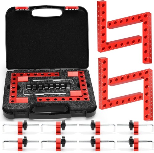 Corner Clamp for Woodworking, 4-Pack 90 Degree Right Angle with Red - Picture 1 of 7