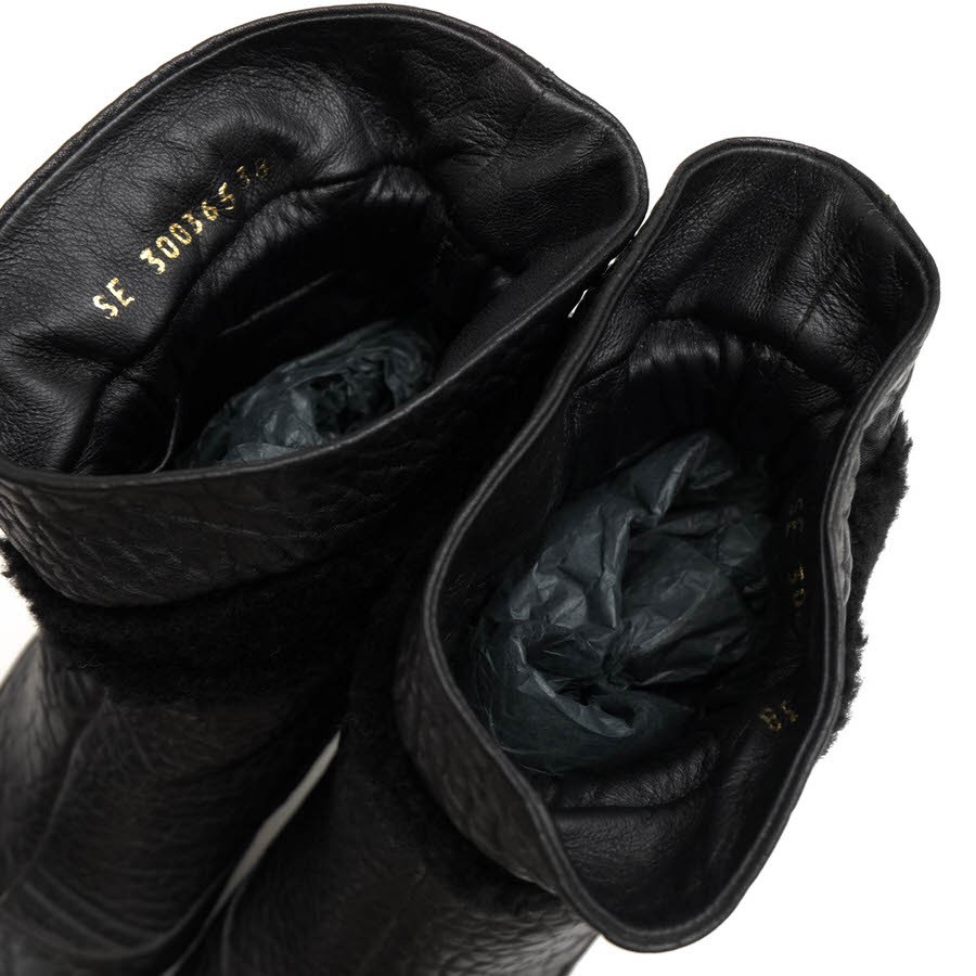 Saint Laurent TRIBTOO S 80 ABOOT Short Boots Shoes EU 38 US 8 Leather Black thumbnail 6