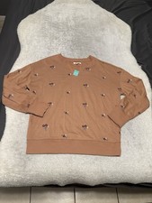 New Maurices Women  s Embroidered Floral Relaxed Fit Sweatshirt Size Small NWT