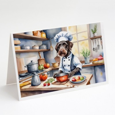 Caroline's Treasures German Wirehaired Pointer The Chef Greeting Cards Pack of 8