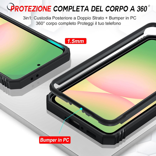 Cover per Samsung A56 5G Con Vetro Temperato [2 Pack],Custodia per Samsung Galax - Foto 6 di 12