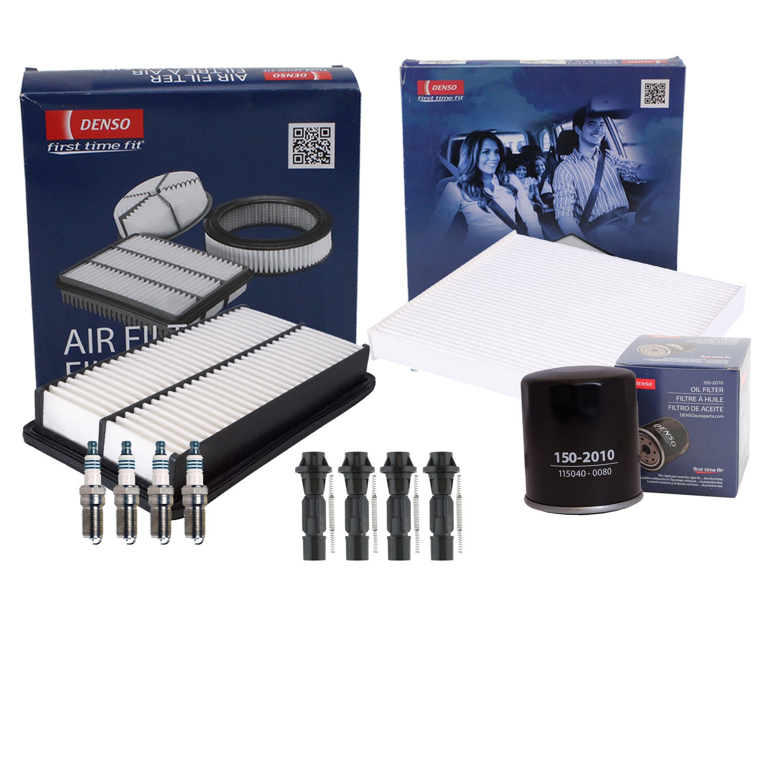 Denso Tune Up Kit 4 Spark Plugs  Boots Kit for Mazda CX-7 2.3 L4 Turbo MZR Auto