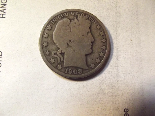 1908 O New Orleans Mint Barber Half Dollar