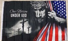 One Nation Under God Christian Jesus Flag 3' x 5' Polyester