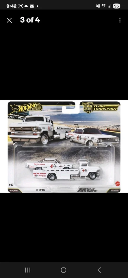 Juego EN MANO Hot Wheels Premium Team Transport 2025 ' Supra & Impala & Ford Capri Foto 3 de 4