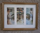 Lucien Delarue Watercolor Painting Prints Set of 3, Framed in 13"x17" Gold Frame — photo 3