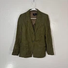 J.Crew Blazer Womens 6 Green Linen Willa One Button Lined Jacket Workwear