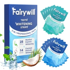 Fairywill Teeth Whitening Strips Bleaching White Strips Whitener Remove Coffee
