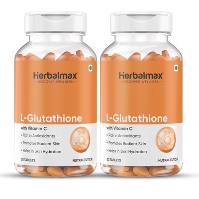 Herbal Max L Glutathione Tablets, 30 Tablets Each Pack Of 2