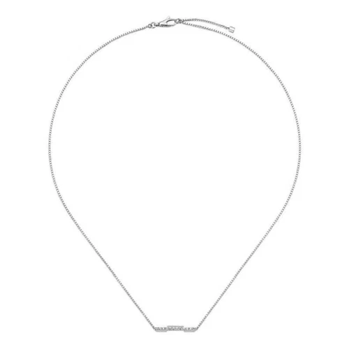 Collana Gucci Link To Love YBB662132001 necklace Oro Bianco Diamanti 45 cm Pavè