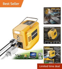200W DC to AC Power Inverter - Portable Power Station with LED Light  USB Ports