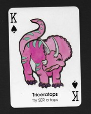 Triceratops Dinosaur playing card single swap king of spades - 1 card