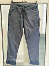 Ladies Faux Leather Look P. U. Magic Trousers Pants Joggers Stretchy Italian