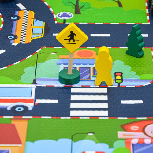 12 Teile Puzzlematte Straße für Kinder - 30x30 Spielstraße Puzzle Spielteppich - Bild 4 von 8