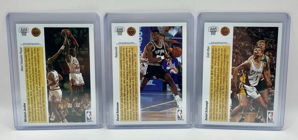 🔥 LOTE de 3 ~ 1991-92 HOLOGRAMAS DE CUBIERTA SUPERIOR - Jordan, Robinson, Schrempf 🔥 Foto 2 de 4