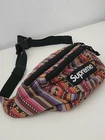 SS20 Supreme Sac à Taille à Rayures Tissées Multicolore Ceinture Bum Pack