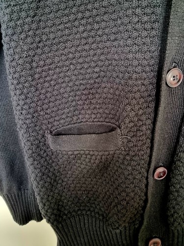 Brave Soul Mens Blue V-Neck cotton Cardigan Jumper Size M - Picture 5 of 9