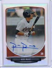 2013 Bowman Chrome Refractor  Autograph Rio Ruiz Rookie Card  150/500 Auto