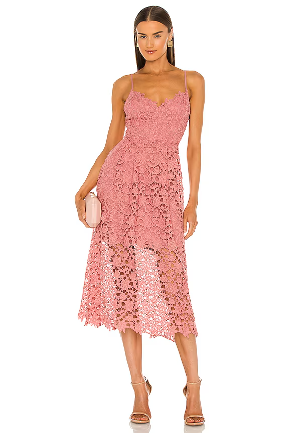 chinese dress ladies Floral Lace Midi Dress