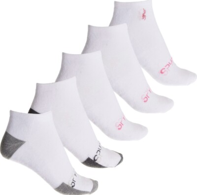 5 PAIR WOMEN SPYDER ARCH HALF CUSHION LOW CUT SIZE 4-10 WHITE Medium Large L M