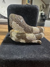 PAVE' RHINESTONE DRAMATIC SNAKE CUFF BRACELET