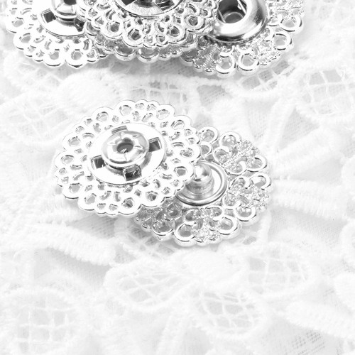 10 Pairs Flower Shaped Metal Press Buttons Sewing Snap Buttons Clasp Fasteners - Picture 11 of 43