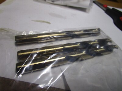 13/32'' Hi-Molybdenum Steel 135° Split Point Black/Gold Finish Jobber Drill QTY 3