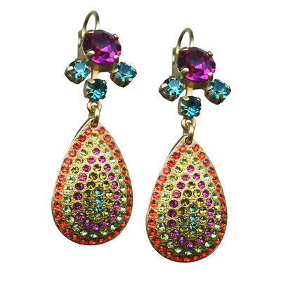 Mariana Earrings Tiger Lily Coll. Glamorous Fuchsia, Aquamarine, Hyacinth, Pe...