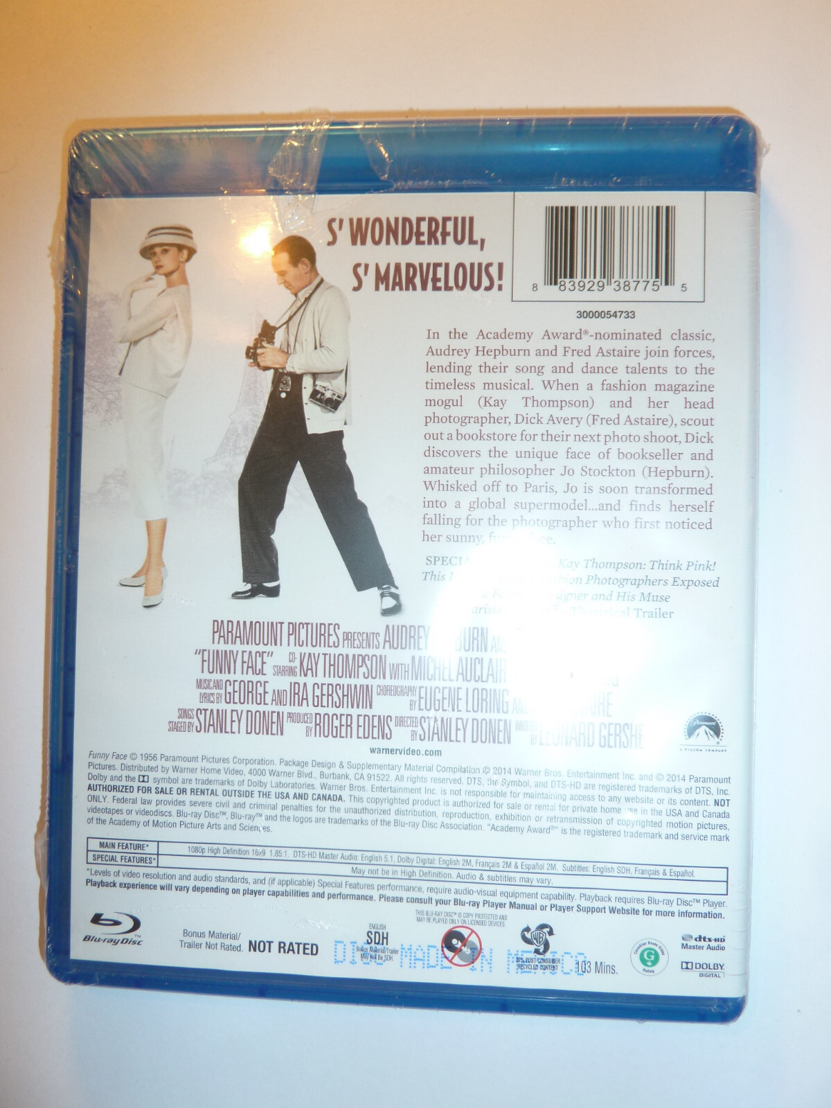 Funny Face Bluray 1956 movie romance in Paris Audrey Hepburn Fred