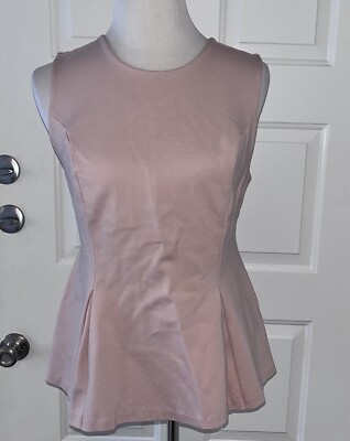 Philosophy Stretch Knit Peplum Top Womens Size 10 Dusty Pink