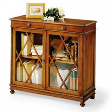 Vitrine Garde-Manger Bibliothèque Art Pauvre Finition Paints Classique 2 Tiroirs