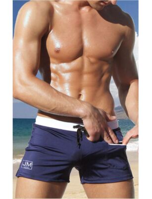 Herren-Badehose Boxershorts mit Reißverschlusstasche und niedriger Taille