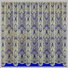 Luxury Diana Thick Floral Cream Cotton Look Lace Net Curtain Sold by the Metre