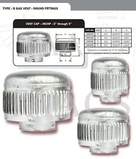 METAL-FAB MCHP 3" 4" 5" SureLock ROUND B VENT HIGH WIND VENT CAP FREE DEAL