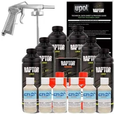 UPOL Raptor Shoreline Beige Urethane Spray-On Truck BedLiner W/Free Spray Gun 6L