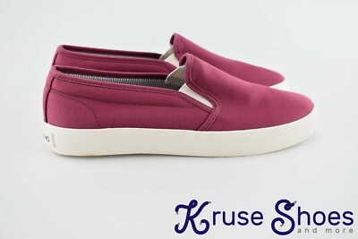Lands' End Womens Slip-On Sneakers Burgundy Size 8