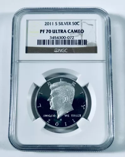 2011-S Kennedy Half Dollar Silver PF70 UCAM NGC Brown Label