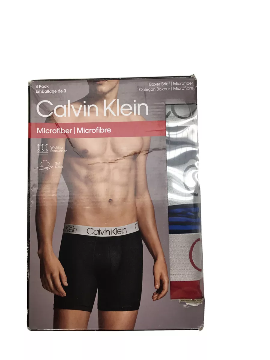 Calvin Klein 3 Pack Microfiber Boxer Briefs Multi Color XL