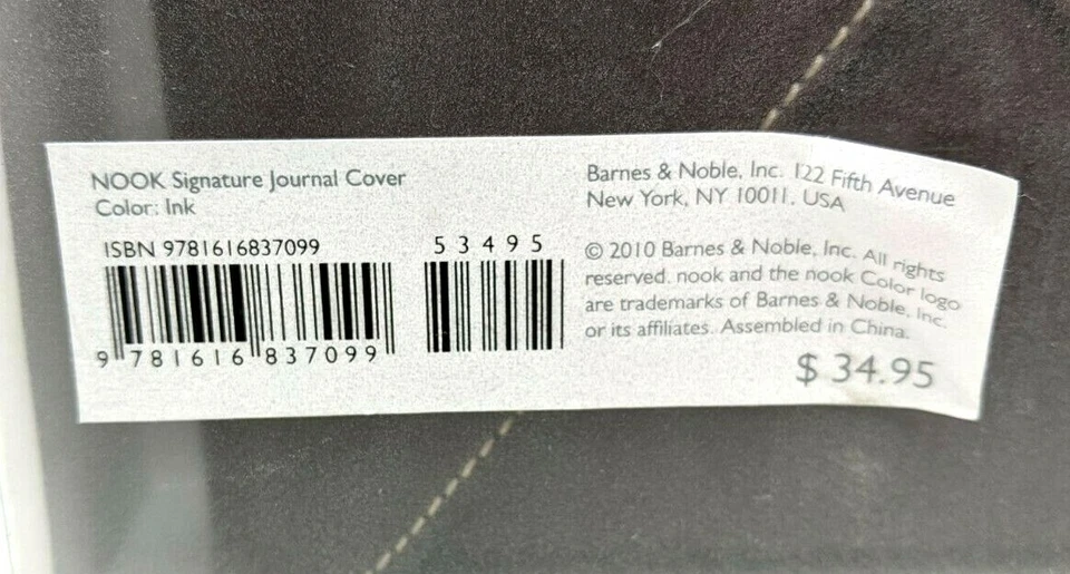 New Barnes & Noble Nook WiFi 3G 8" Signature Journal Cover Color Ink Brown TT20 - Image 3 of 4